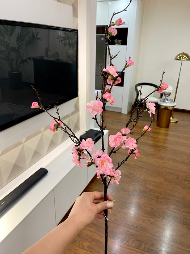 گل مصنوعی وارداتی شکوفه ژاپنی ساقه چوبی